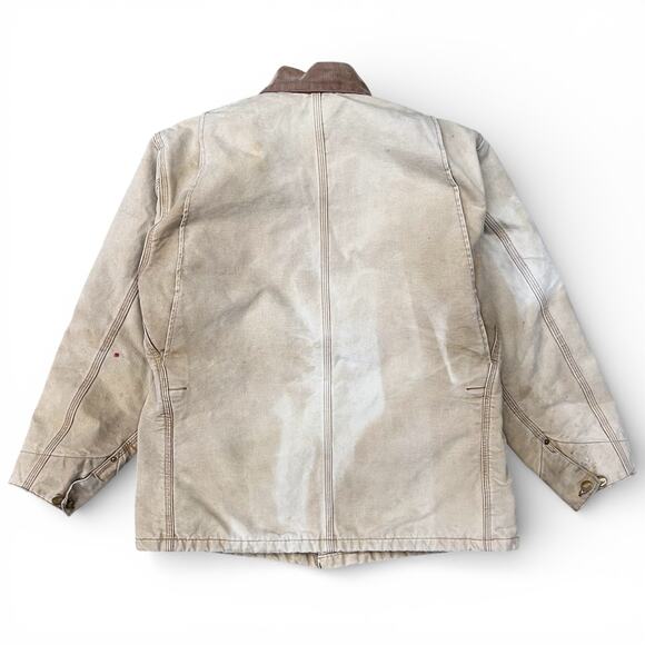 Vintage Carhartt Blanket Lined Chore Coat Barn Jacket C01 BRN 44 Faded Workwear - Picture 3 of 14